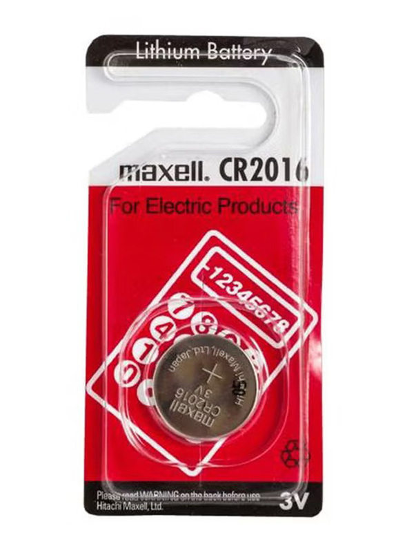 Maxell CR2016 Lithium Button Battery, Silver