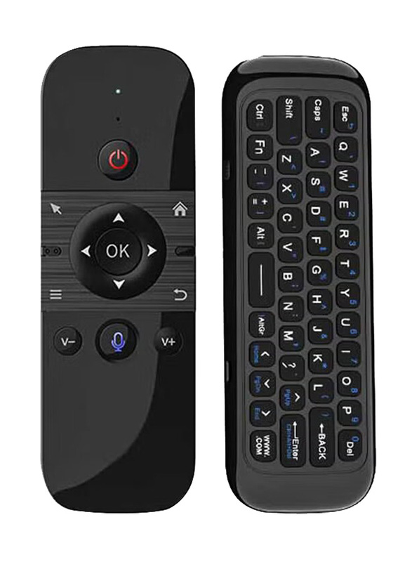 6-Axis Motion Backlight IR Air Mouse Wireless Keyboard Voice Remote Control, Black