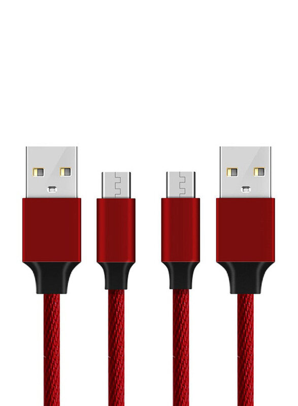 

Generic 3.9 Feet 2-Piece USB Type-C Fast Charging Cable Set, Red