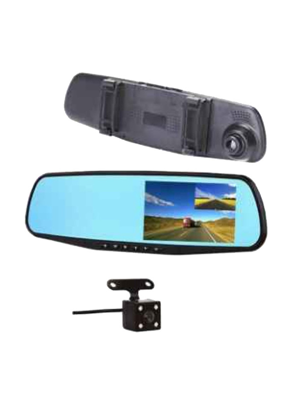 Car DVR Front & Rearview Mirror Video Recorder, Black