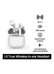 True Wireless Bluetooth 5.1 In-Ear Waterproof Stereo Earbuds with Charging Case, White