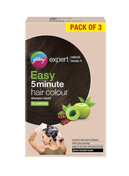 Godrej Expert Easy 5 Minute Shampoo Hair Colour, 3 x 25ml, Natural Brown 4