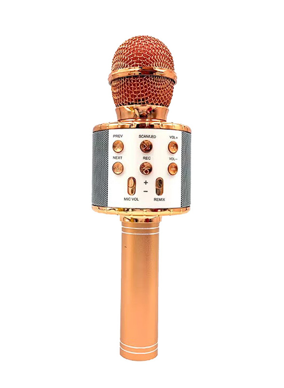 WS-858 Illuminated Wireless Microphone, Rose Gold/Blue