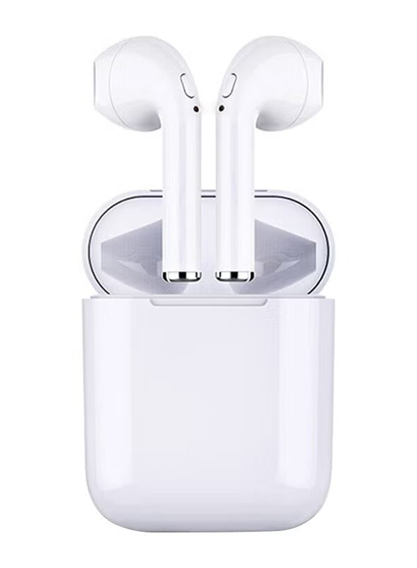 Wireless In-Ear Earbuds with Charging Box, White/Silver