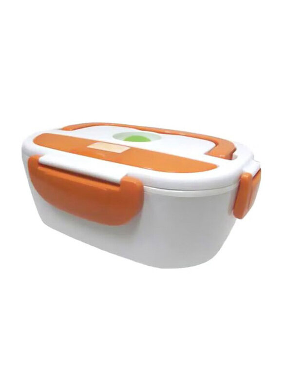 Electric Heating Lunch Box, White/Orange