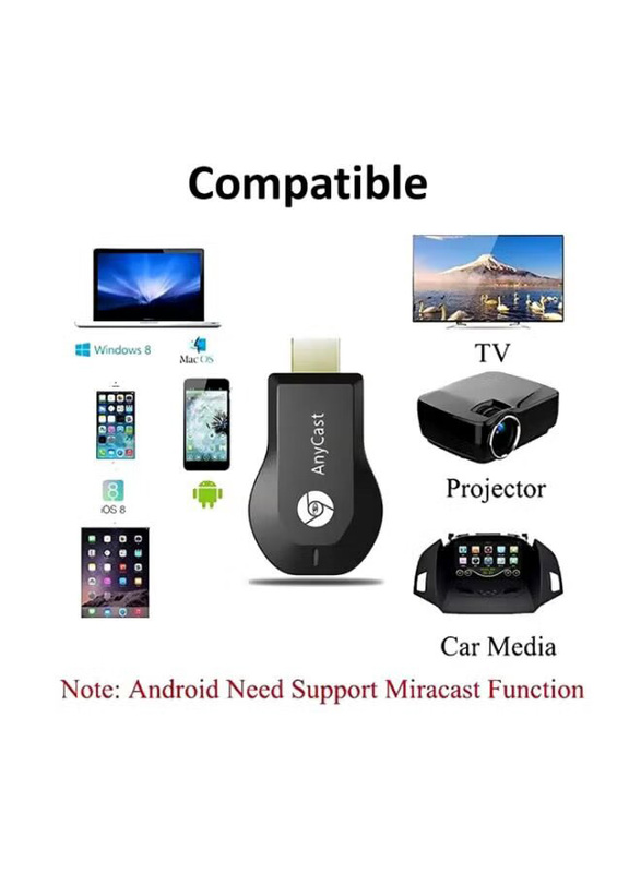 AnyCast Airplay Dongle for Smartphones, Black