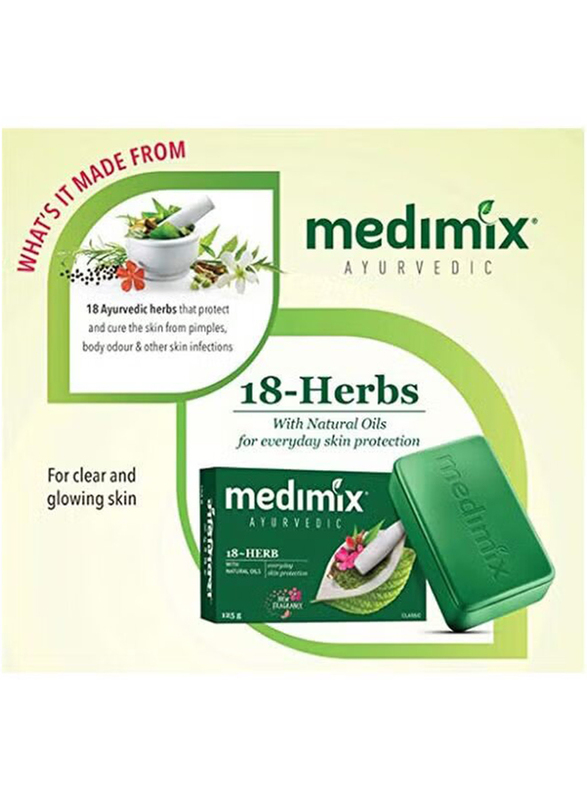 Medimix Classic 18 Herbs Ayurvedic Soap, 6 x 125gm