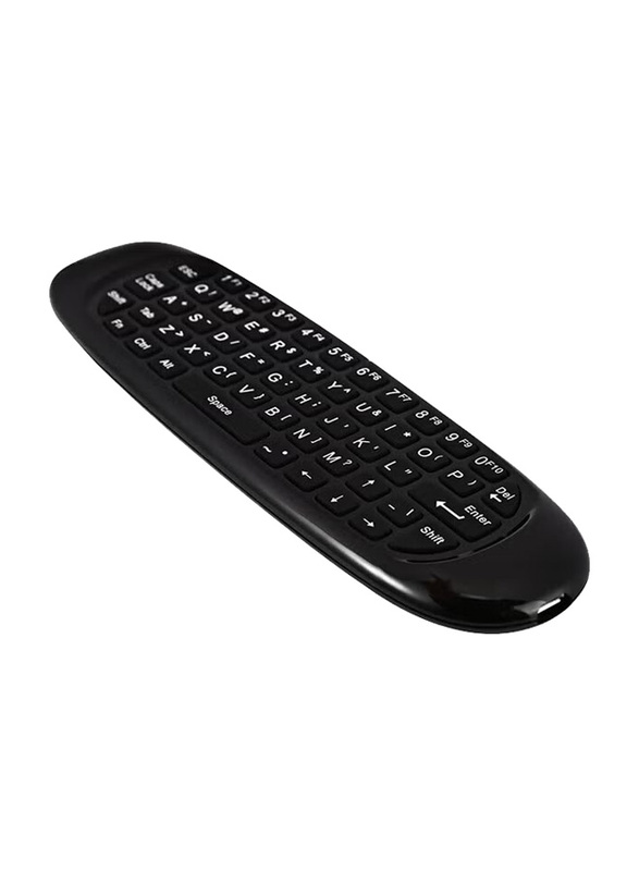 3-In-1 2.4GHz Wireless Air Mouse Full QWERTY Keyboard With TV Remote Control Function, Black