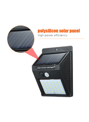 Beauenty 30 LED Solar Power Pir Motion Sensor Wall Light, 10.2 x 5.3 x 13cm, Black