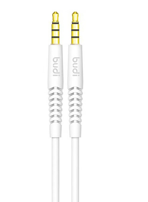 Budi 1.2-Meters 2.0mm Jack Cable, 2.0mm Jack to 2.0mm Jack for Smartphones/Tablets, White