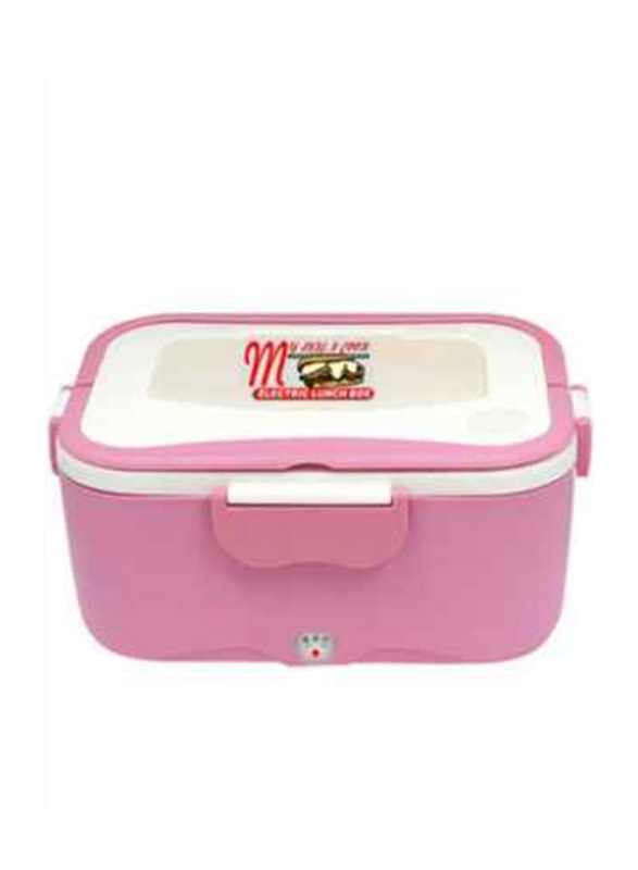 Electric Heating Food Container, Pink/White