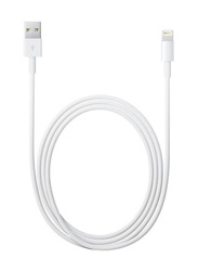 2-Feet Lightning Cable, USB Type A Male to Lightning Sync And Charging Cable for Apple Devices, White/Silver