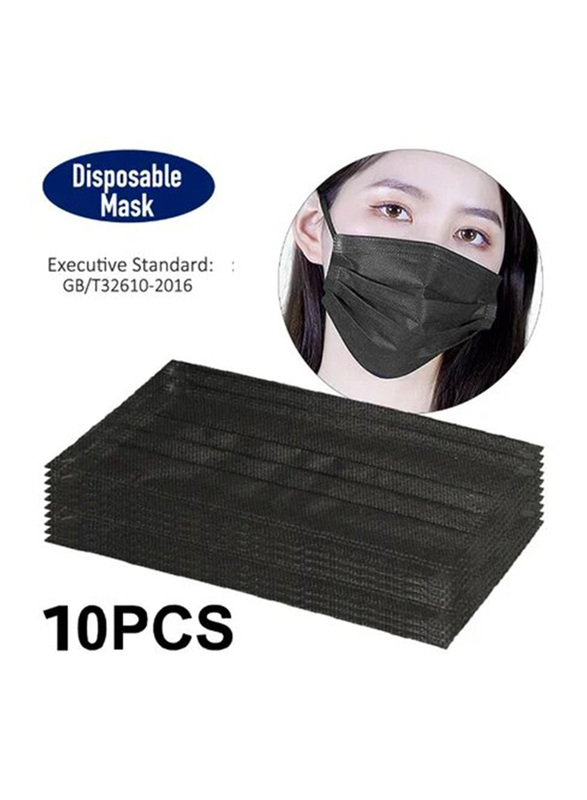 3-Layer Disposable Soft Breathable Face Mask with Earloop, 10 Pieces