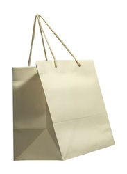 12-Piece Paper Bag With Handles, Beige