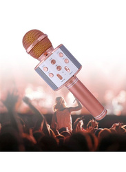 KTV Ws858 Wireless Bluetooth Karaoke Microphone, XD77502, Rose Gold/White
