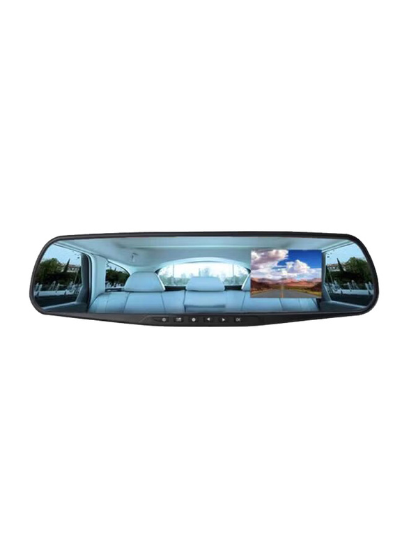 Voberry Full HD Rear-view Mirror Car DVR Camera, Black