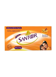 Santoor Sandal & Turmeric Soap, 8 x 125gm