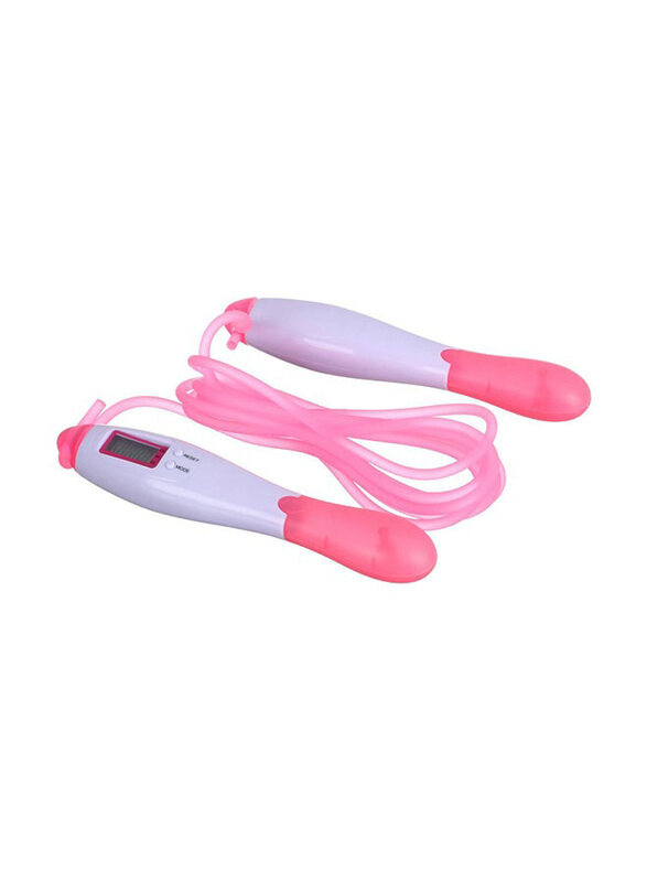 

Generic Skipping Rope with Sponge Handle & Digital Counter, 2 Meter, Pink/White