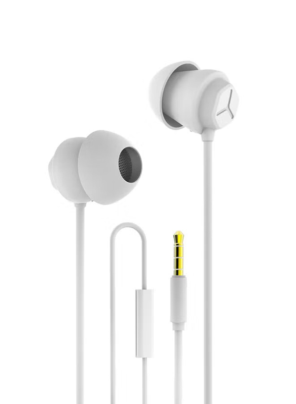 X110 Sleep Earphones Anti-Noise Wired In-Ear Headphones Ultra-soft Silicone Earbuds 3.5mm for iPhone Android Smart Phones, White