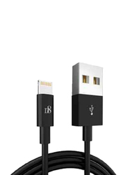 1-Meter Braided PVC Micro USB Fast Charging Cable, USB Male to Lightning for Apple Phones, Black