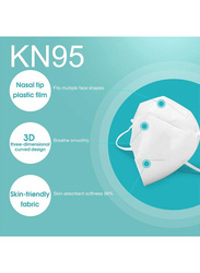 KN95 Non-Woven Elastic Anti-Dust Soft Face Protection Face Mask, White, 1-Piece