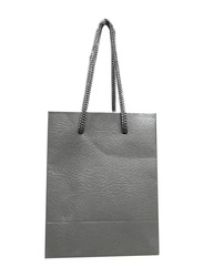 12-Piece Paper Bag With Handles, Silver/Black