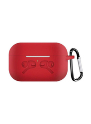Compatible With Apple AirPods Pro Case Protective Cover With Keychain for Apple AirPods Pro, Red