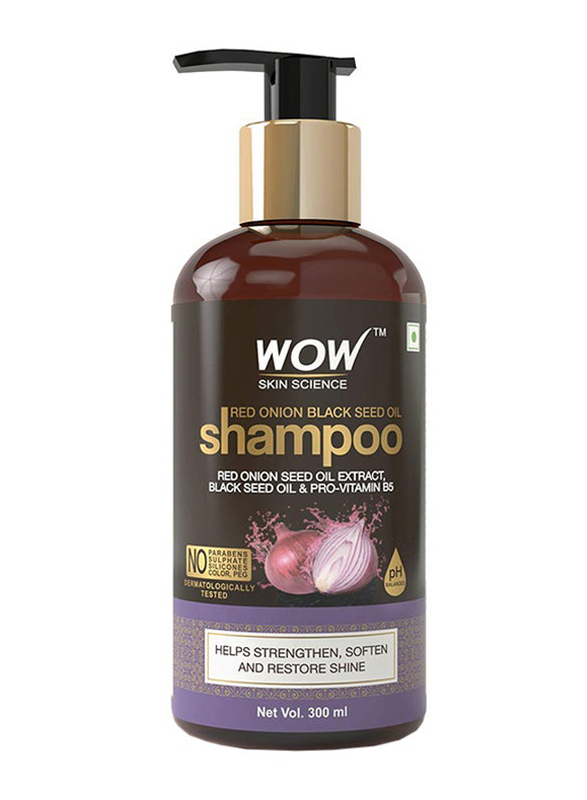 WOW Skin Science Red Onion Black Seed Oil Shampoo, 300ml