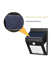 40 LED PIR Motion Sensor Outdoor Waterproof Energy Saving Solar Panel Wall Light, 8 Pieces, 12.3 x 9.5 x 4.8cm, Black
