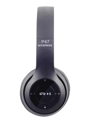 P47 Wireless Bluetooth On-Ear Headphone, Black