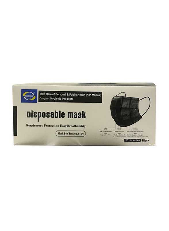 Disposable Protective Face Mask, 50 Pieces