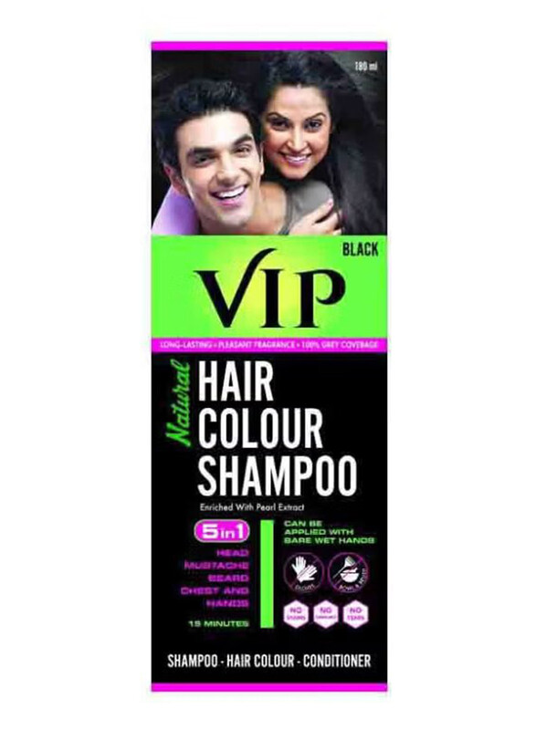 

VIP 5-In-1 Natural Hair Colour Shampoo, 350g, Black