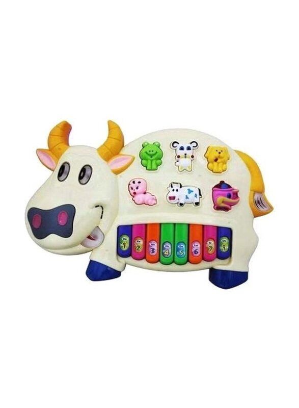 

Generic Funny Cow With 3 Modes Animal Sound Musical Piano, Ages 3+, White/Black