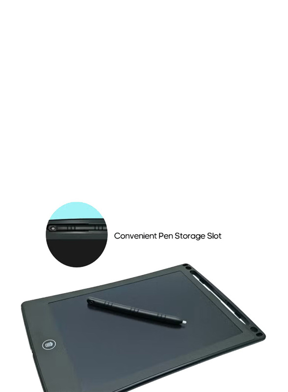 12-inch Paperless LCD Writing/Drawing Pad Board With Pen, Ages 3+, Black