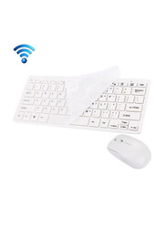 JK-903 Wireless 78 Keys Optical Mouse & Mini Keyboard Set with Cover, White