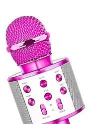 WS-858 Wireless Karaoke Microphone, Pink/Silver