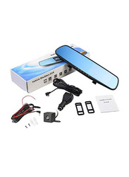 DVR Rear-View Mirror with Two 1080P Camera, Black