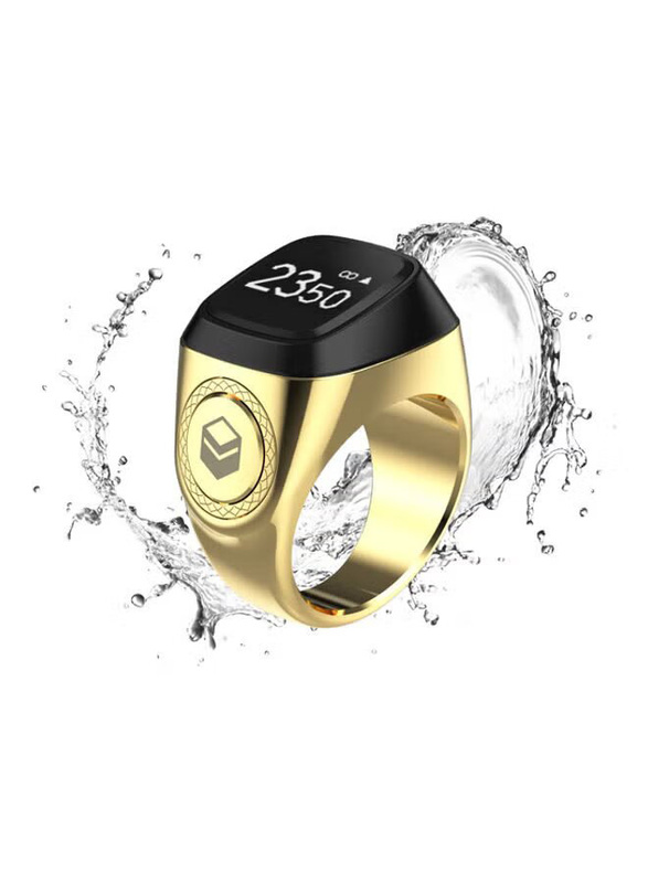 iQibla Tasbih Zikr Smart Ring for Men, 22mm, Gold