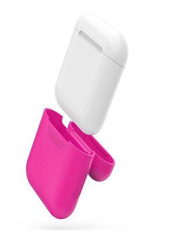 

Generic Silicone Case Cover for Apple AirPods, 2 Pieces, Pink/White