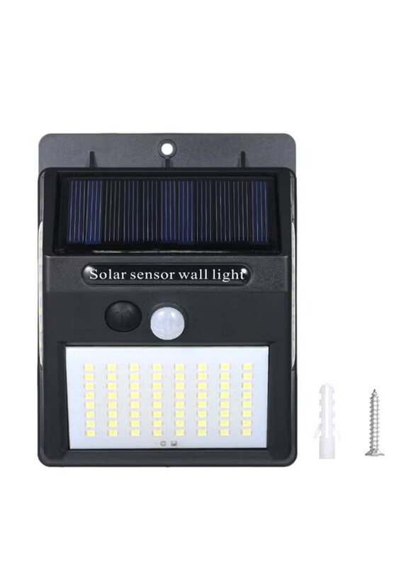 

Generic Solar Powered Motion Sensor Outdoor Wall Lamp, Black/White