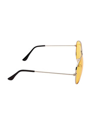 Full-Rim Night View Aviator Sunglasses for Men, Gold/Yellow