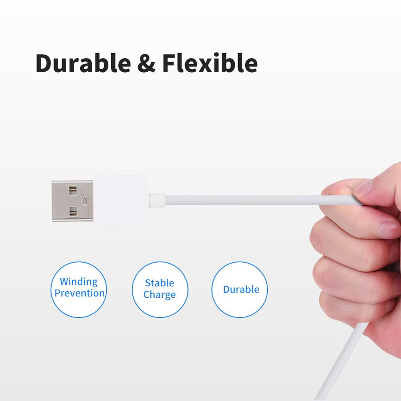 1.2-Meter 3 In 1 Multi USB Charging Cable, USB A to Lightning, USB Type-C, Micro USB for Smartphone, White