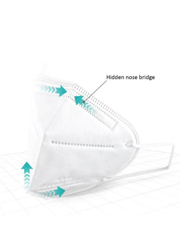 6-Layer Breathable KN95 Respirator Face Mask, White, 1-Piece