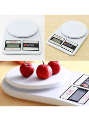 10Kg Digital Kitchen Scale with LCD Display, White