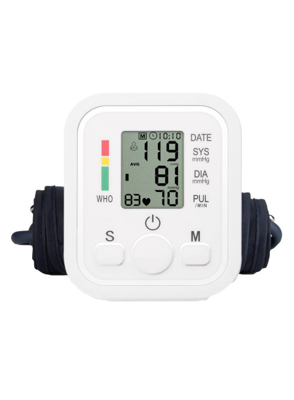 Digital Electronic Blood Pressure Monitor, W10107-1, White