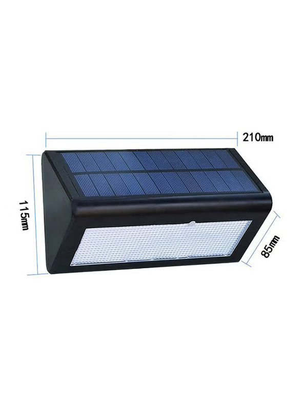 Beauenty LED Solar Outdoor Lighting Panel Radar Sensor Wall Lamp, 10 x 12cm, Black/White