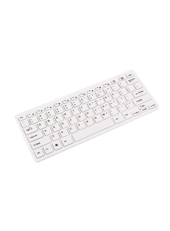 JK-903 Wireless 78 Keys Optical Mouse & Mini Keyboard Set with Cover, White