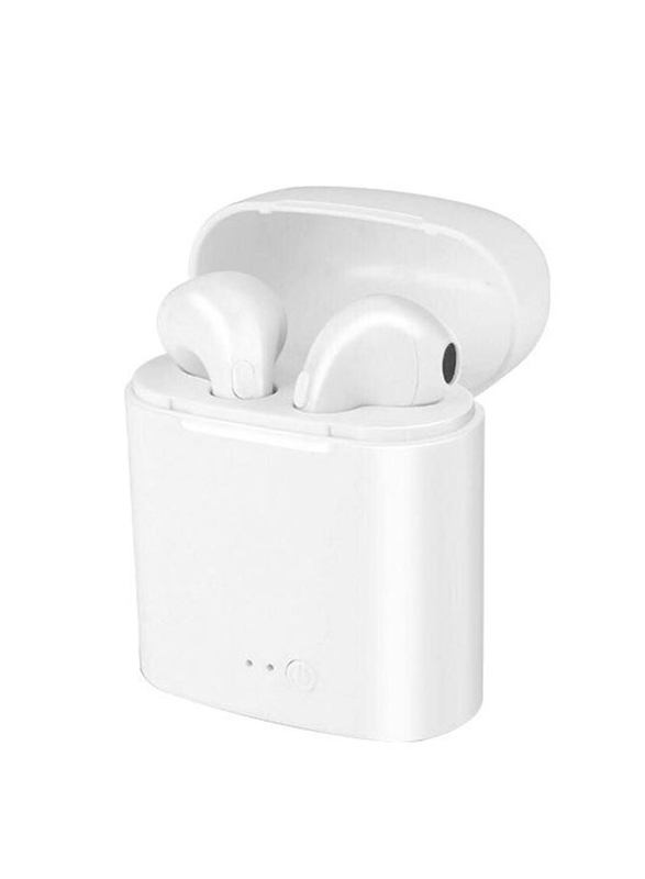 Wireless/Bluetooth In-Ear Anti-Noise Earbuds with Charging Box, White