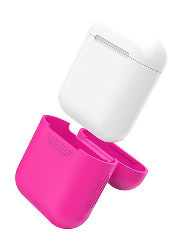 Silicone Protective Cover Case For Apple AirPods, Z580, Hot Pink