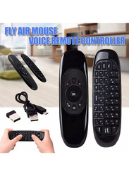C120 2.4GHz Wireless Voice Air Mouse Keyboard Remote Control for Smart TV PC, YYC4977415, Black